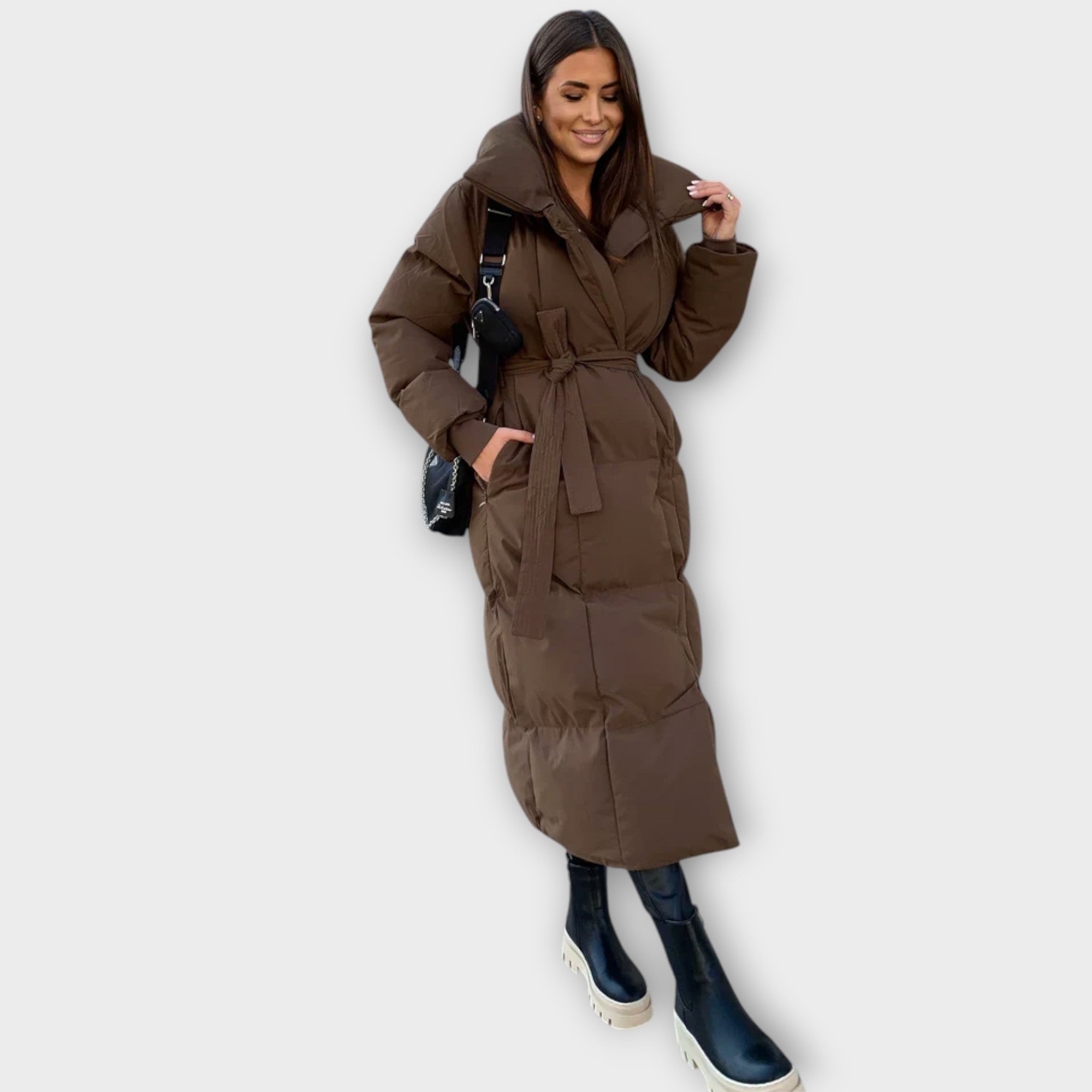 Siria™ | Long manteau d'hiver avec ceinture