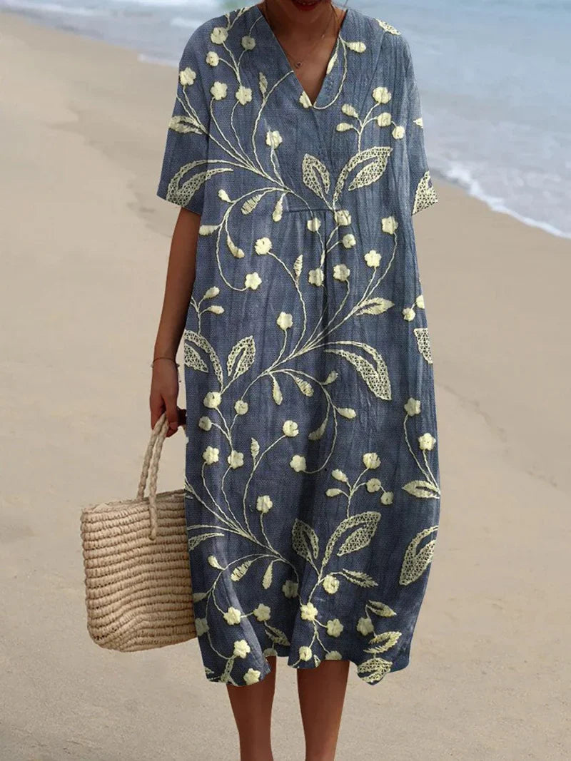 Enora | Robe fleurie brodée