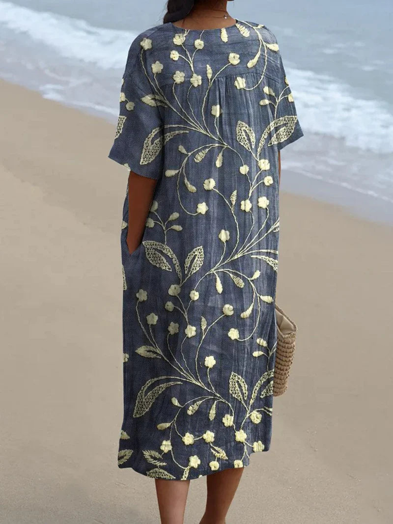 Enora | Robe fleurie brodée