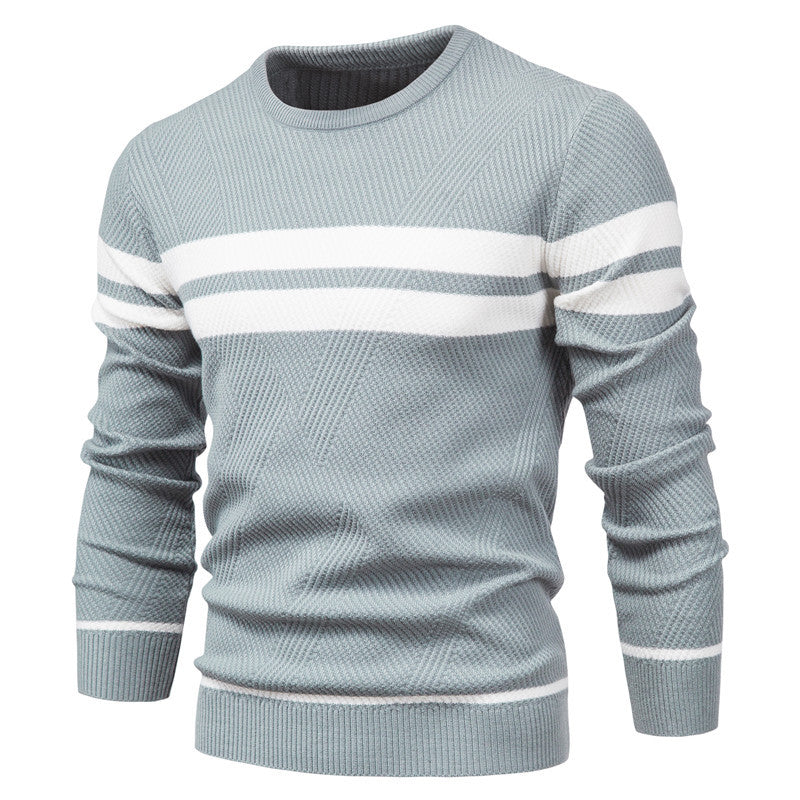 Pull en Tricot Rayé Stylé pour Hommes