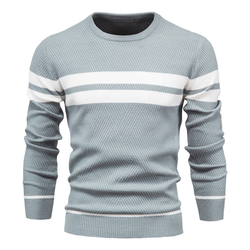 Pull en Tricot Rayé Stylé pour Hommes