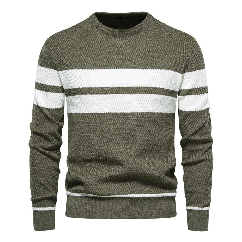 Pull en Tricot Rayé Stylé pour Hommes