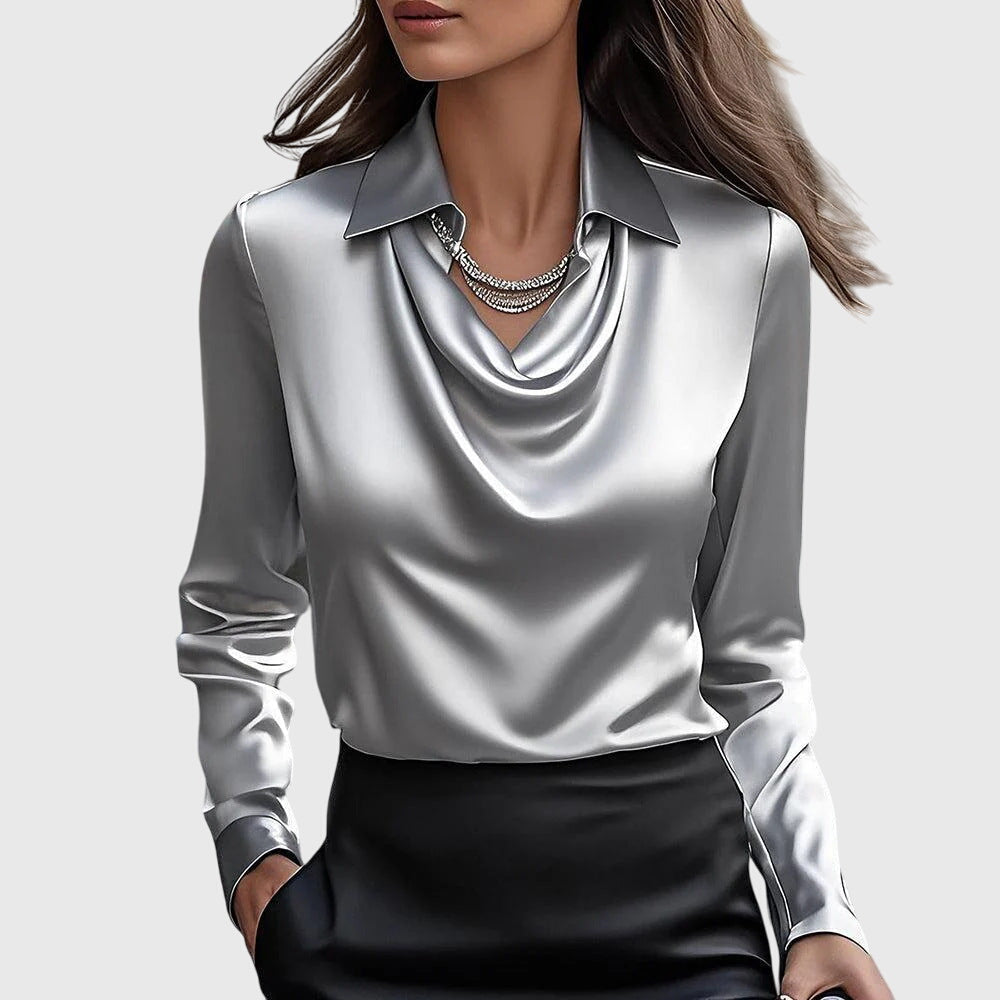 Blouse Drapée avec Col