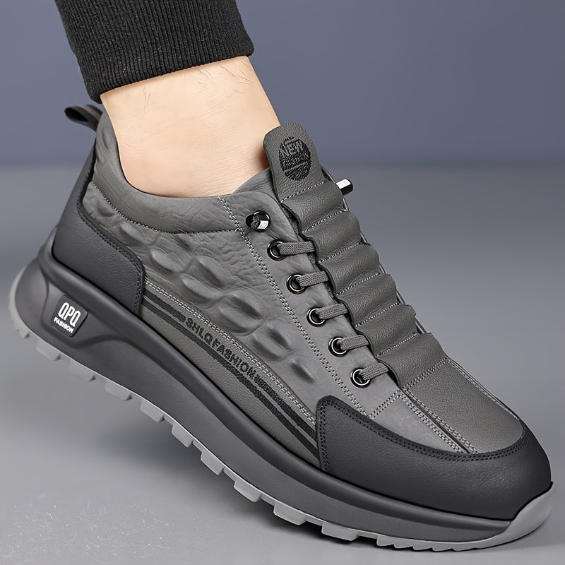 DAOD Hommes Baskets En Cuir Véritable Basses
