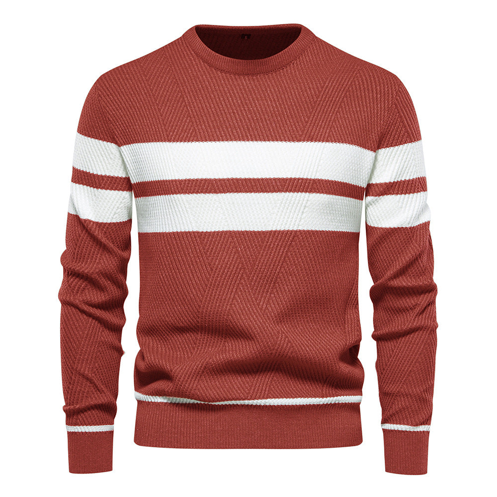 Pull en Tricot Rayé Stylé pour Hommes