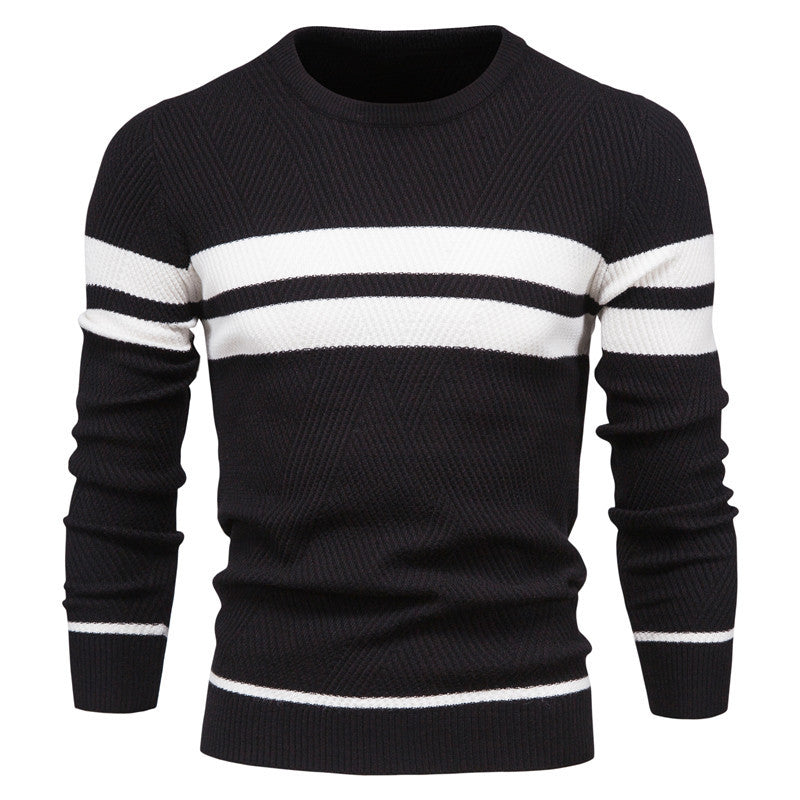 Pull en Tricot Rayé Stylé pour Hommes