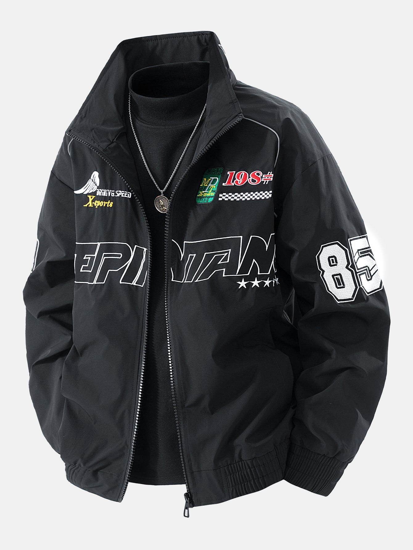 Veste de Course Brodée Coupe Décontractée