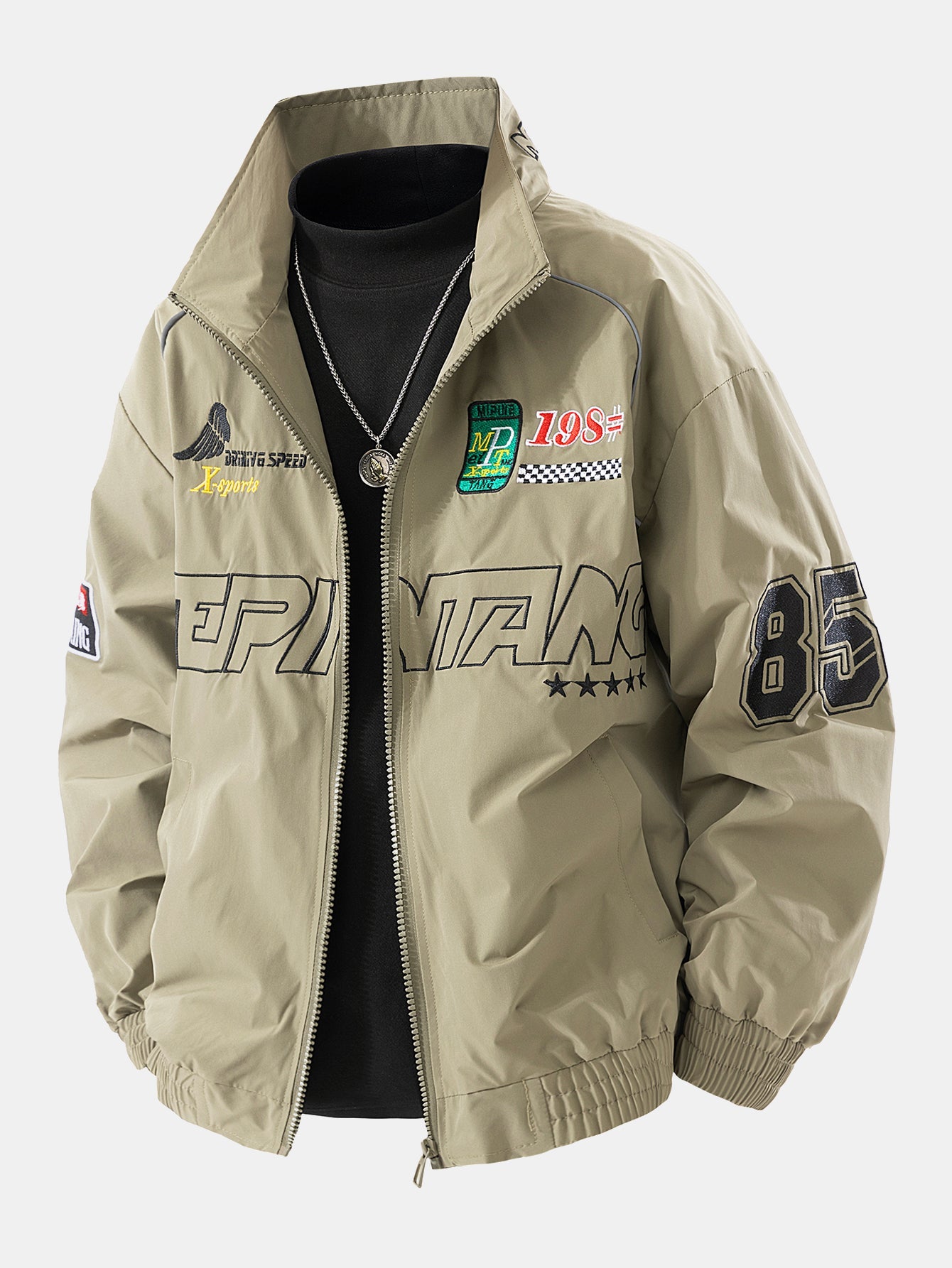 Veste de Course Brodée Coupe Décontractée