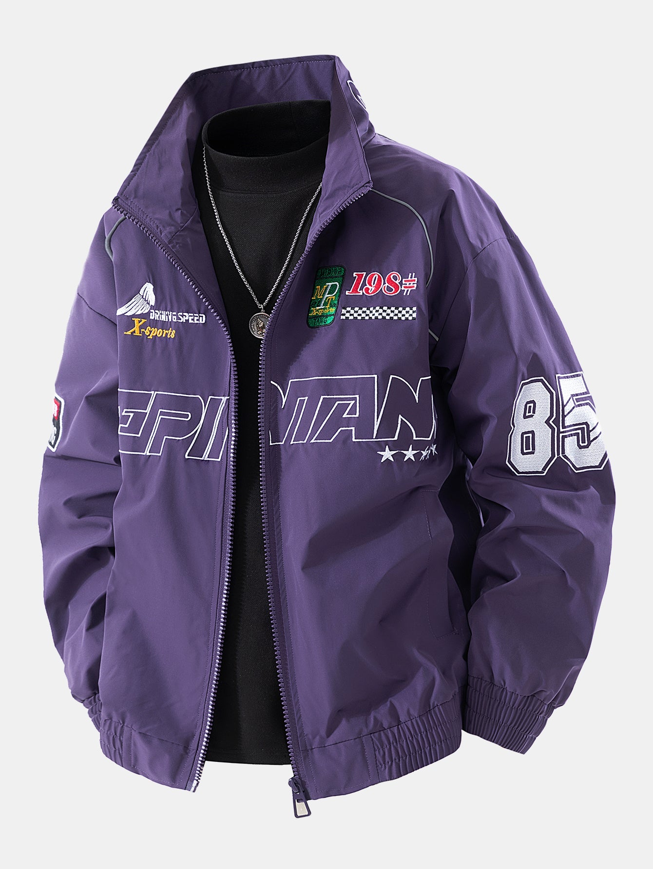 Veste de Course Brodée Coupe Décontractée
