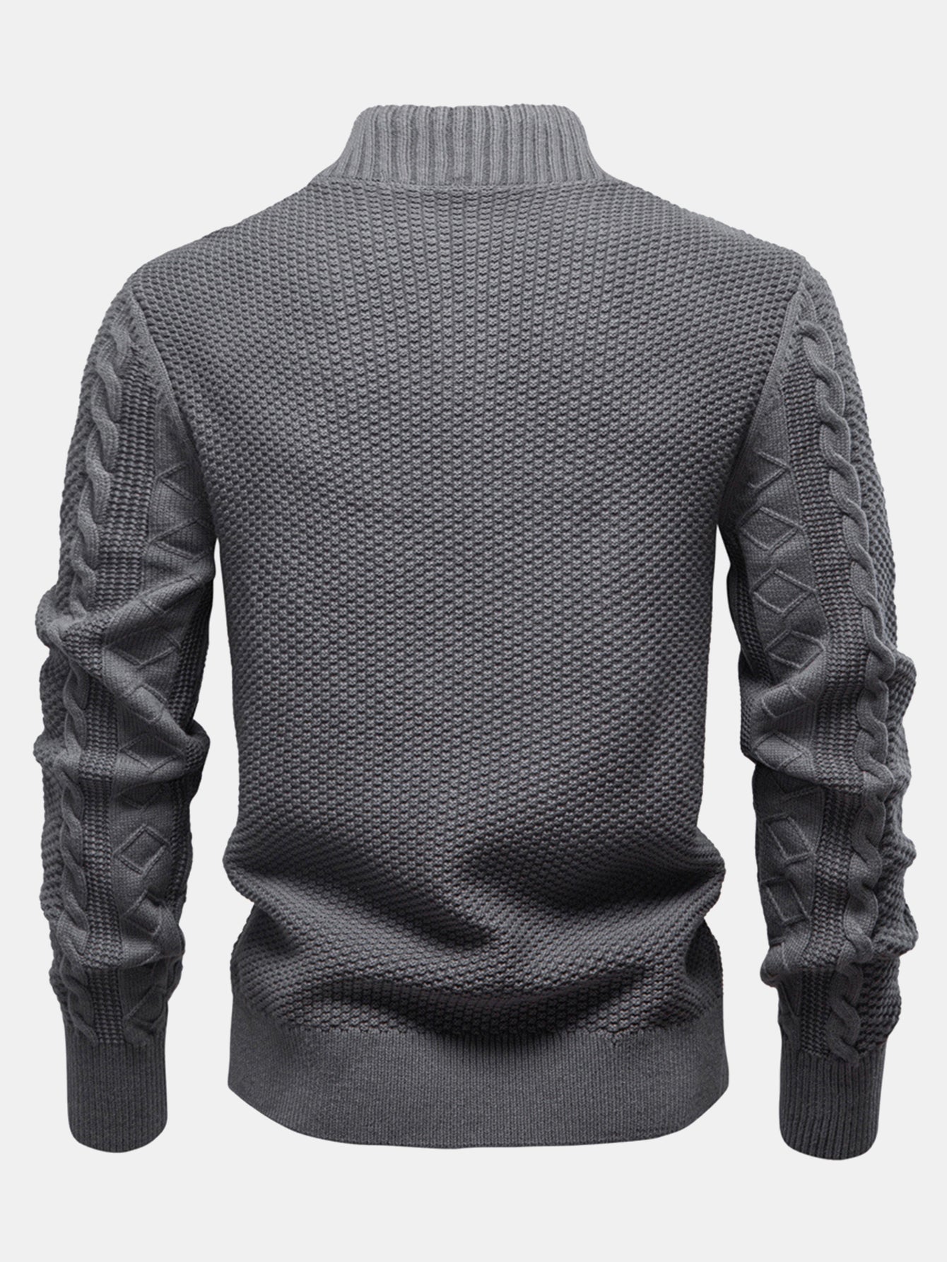 Pull à col montant zippé en jacquard twist