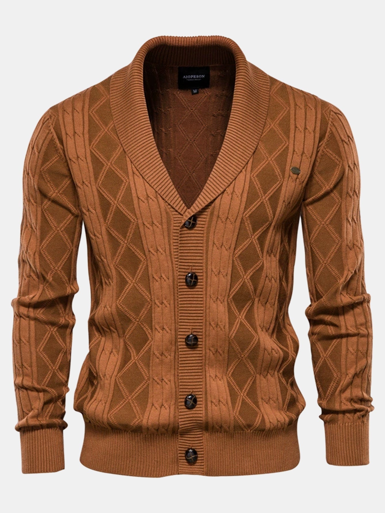 Gilet en jacquard géométrique à col châle