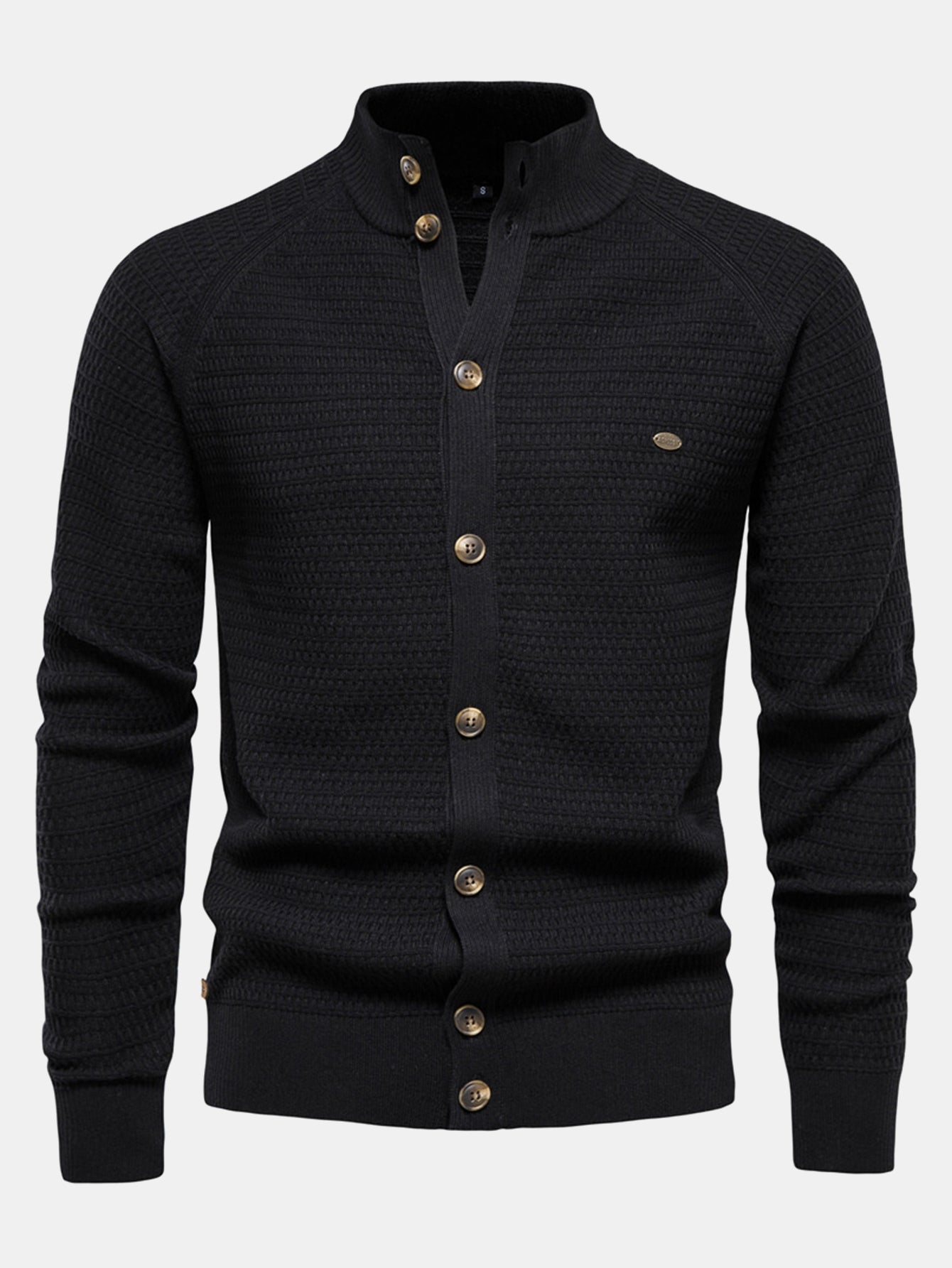 Pull en tricot avec col montant structuré et boutons