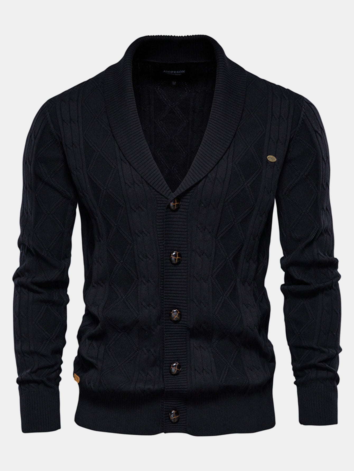 Gilet en jacquard géométrique à col châle