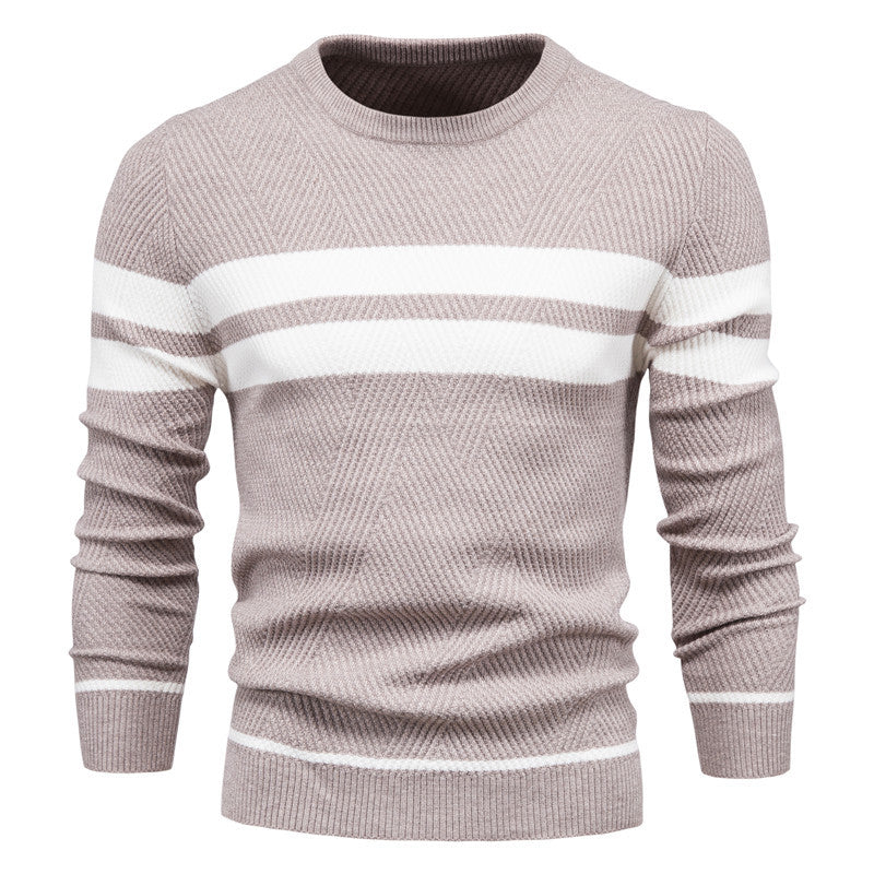 Pull en Tricot Rayé Stylé pour Hommes