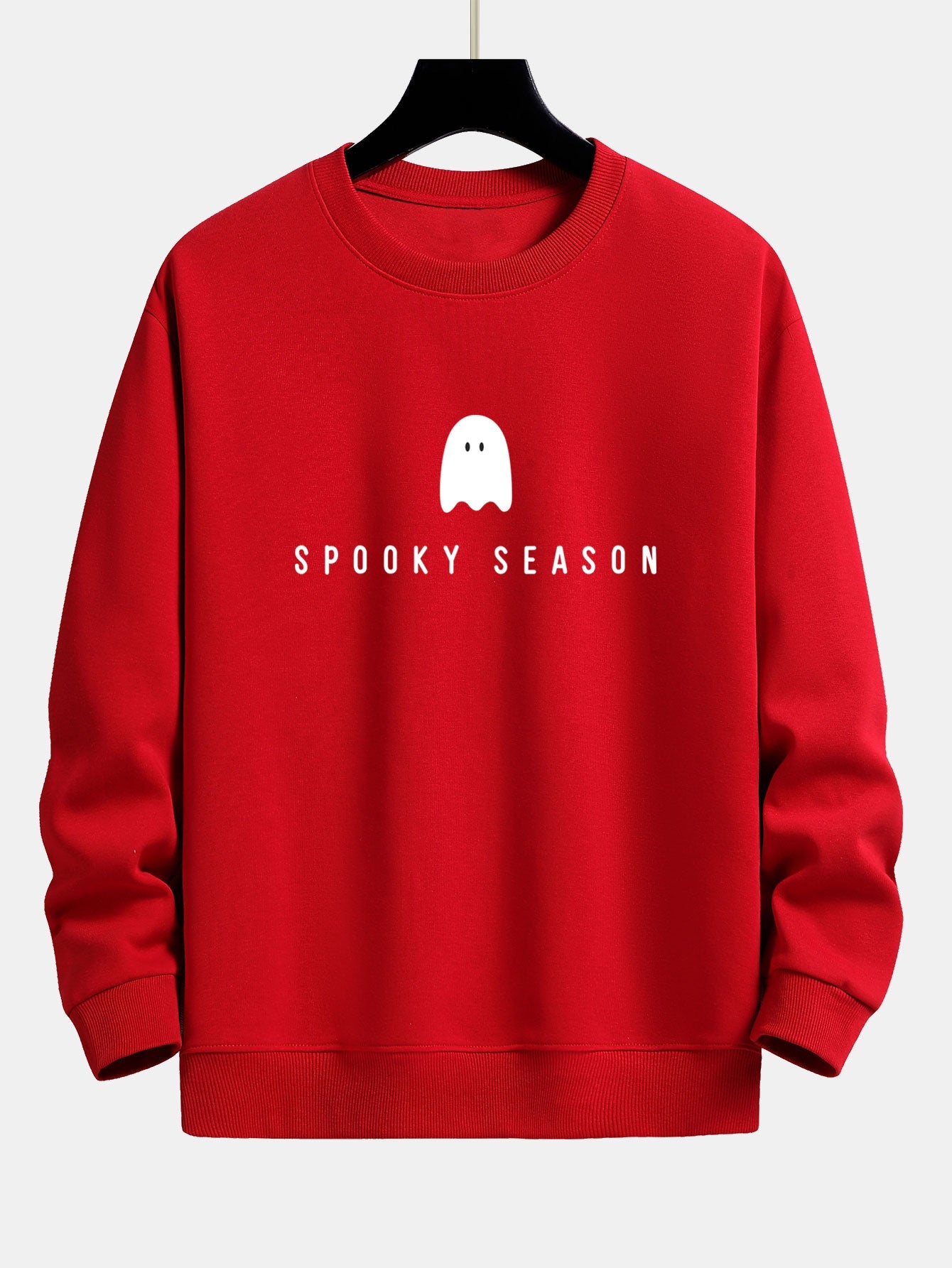 Sweatshirt avec impression de fantôme pour la saison effrayante, coupe décontractée