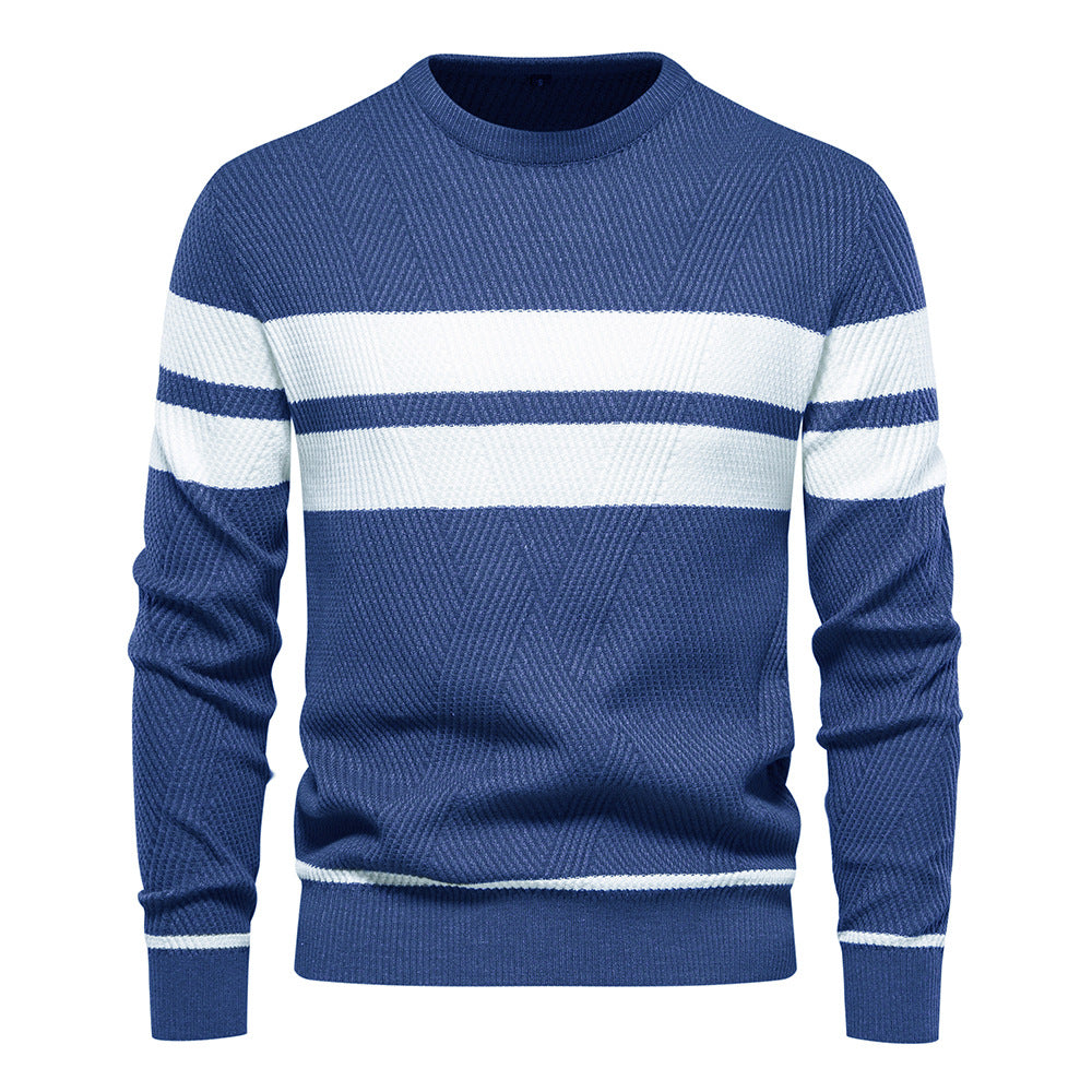 Pull en Tricot Rayé Stylé pour Hommes