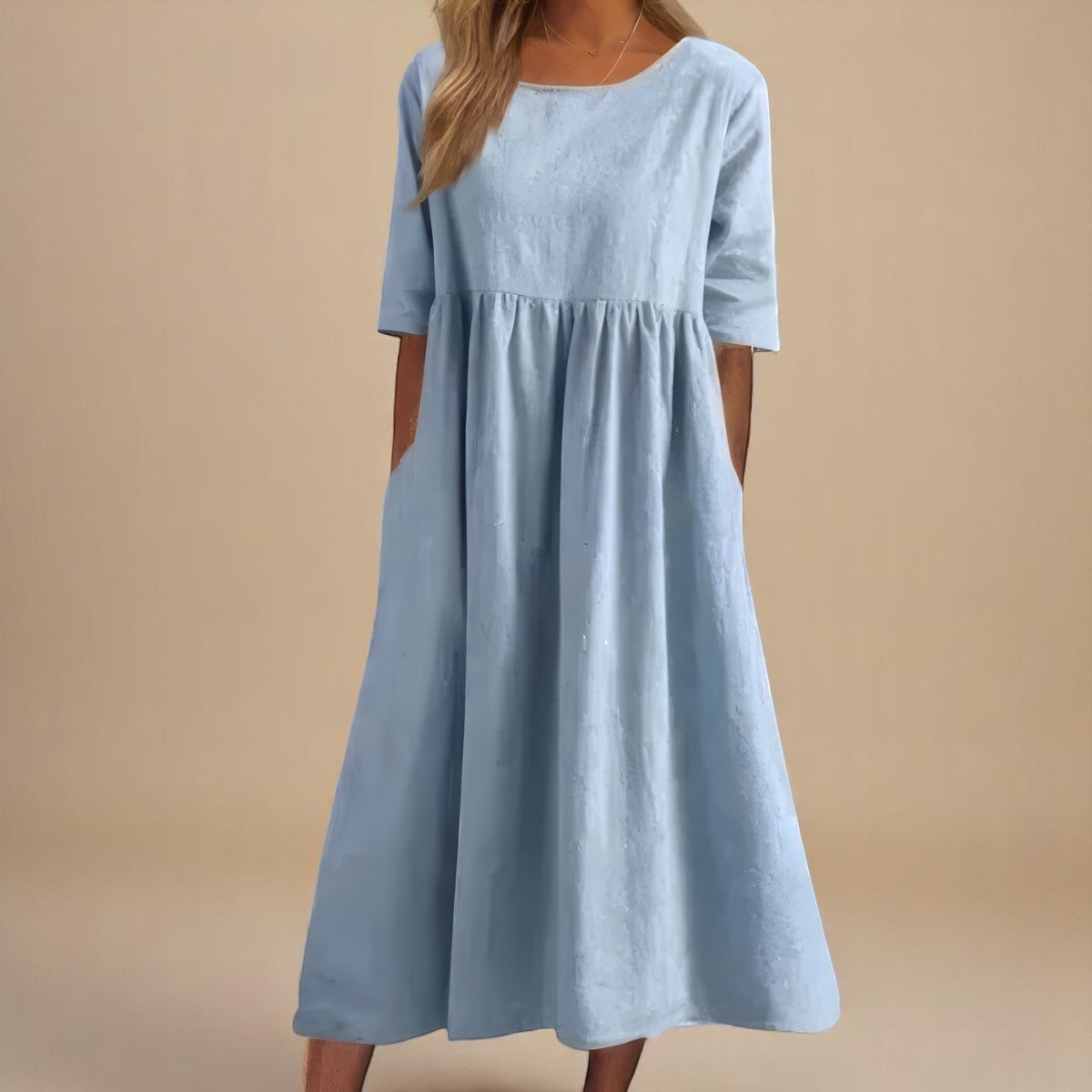 KATY | Robe Lniana avec taille accentuée