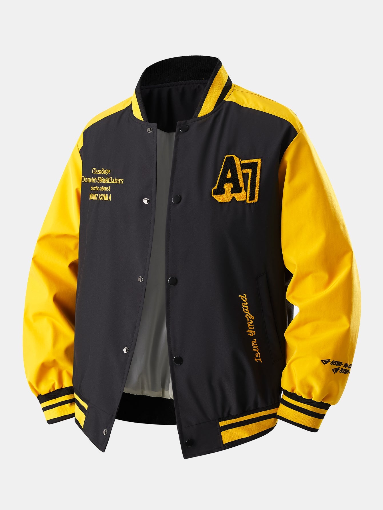 Veste de Baseball à Broderie Contrastée Coupe Relaxed