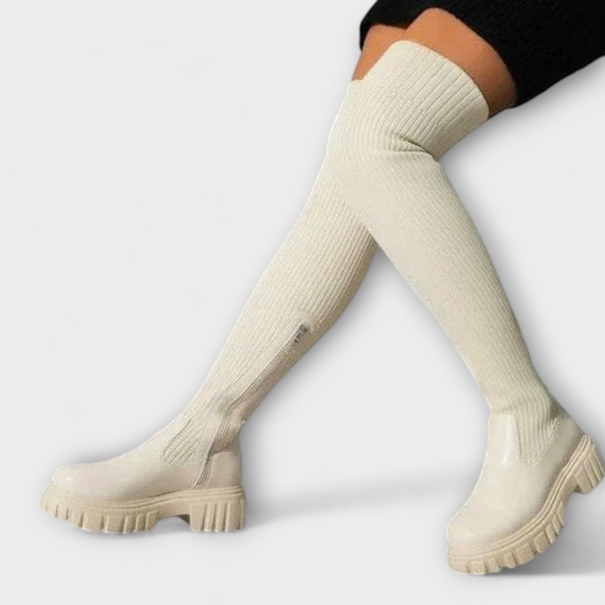 Lureva – Bottes Orthopédiques au-dessus du Genou avec Semelle Épaisse