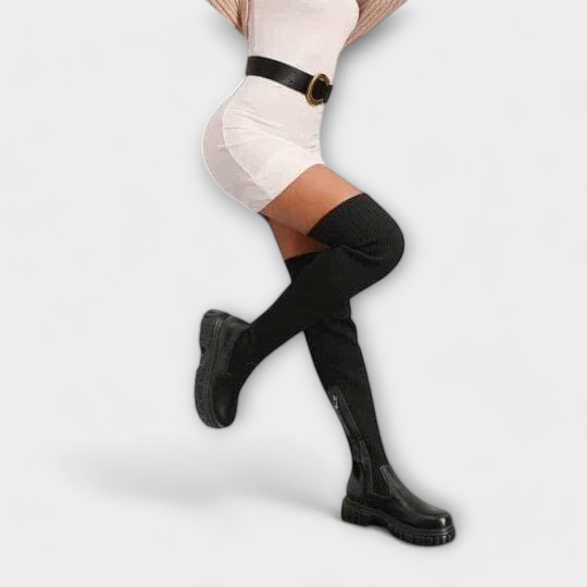 Lureva – Bottes Orthopédiques au-dessus du Genou avec Semelle Épaisse