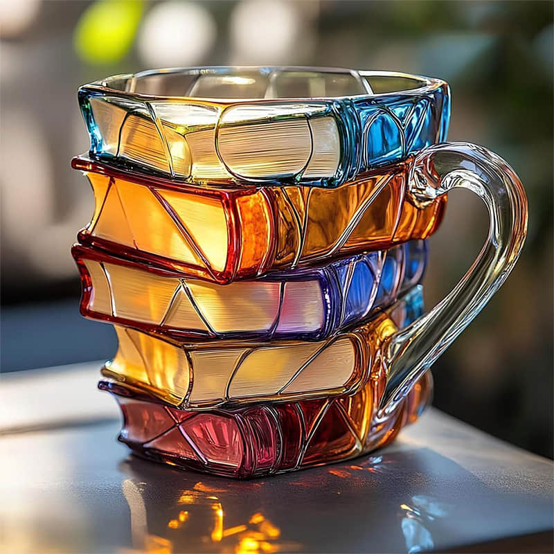 Tasse de livre 3D unique faite à la main - Pièce unique