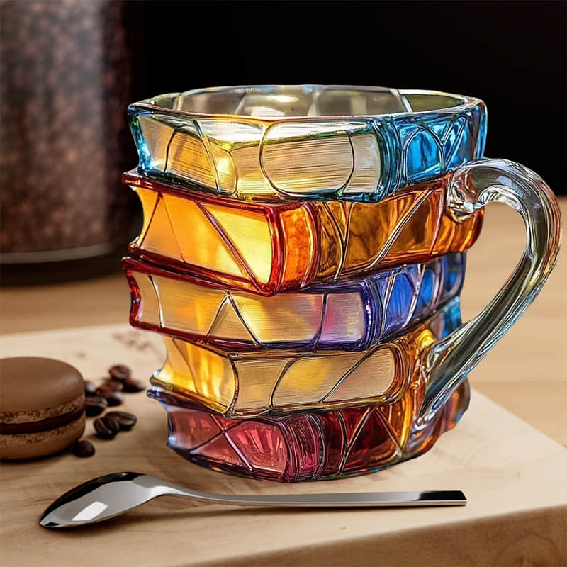 Tasse de livre 3D unique faite à la main - Pièce unique