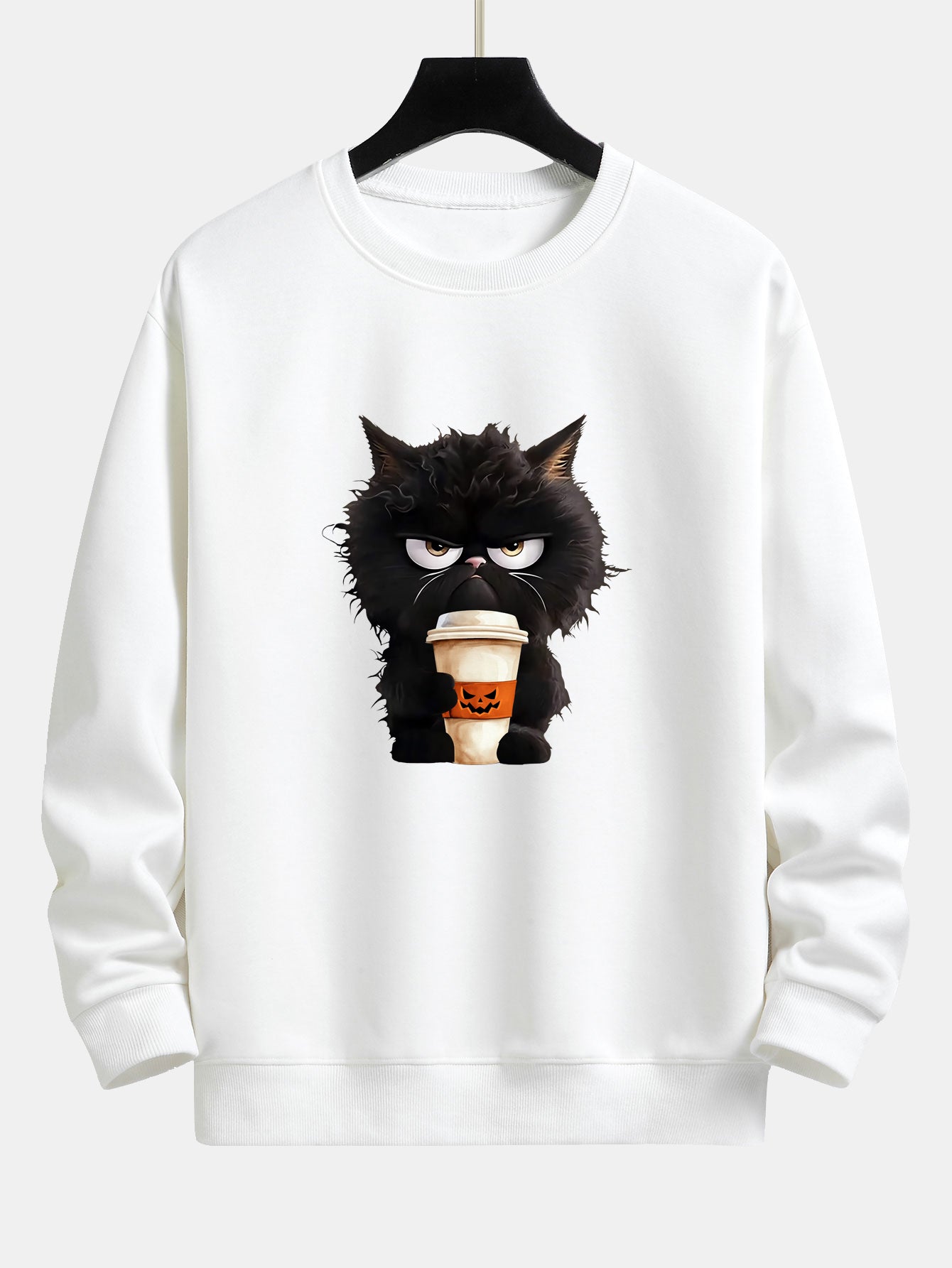 Pull Ample Halloween Chat Noir Café