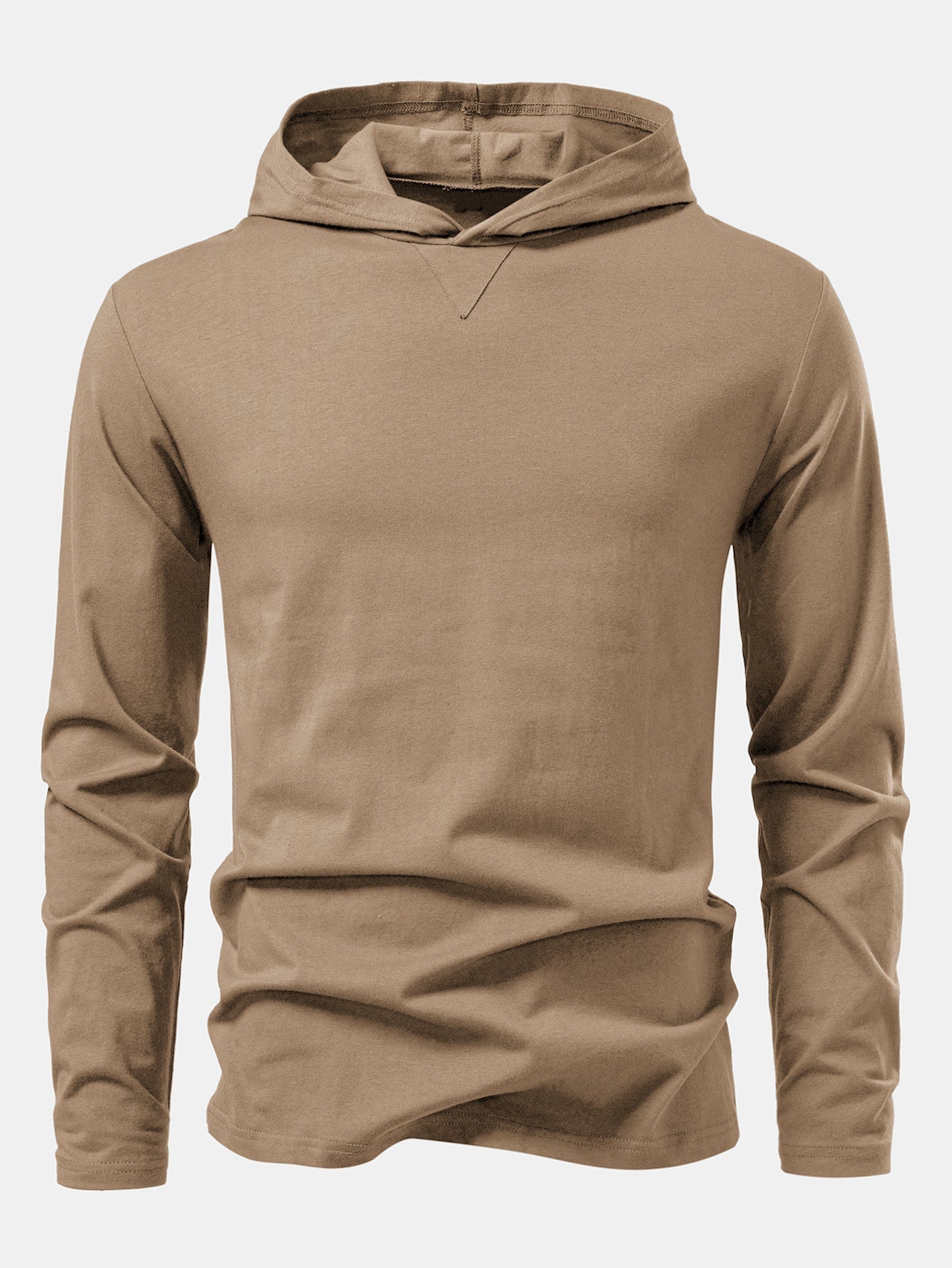 T-shirt à capuche en coton à manches longues