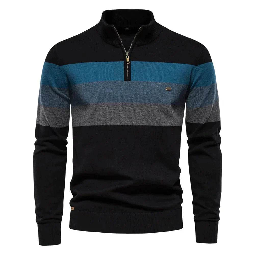 Pull en Coton pour Hommes à Col Zippé Quart