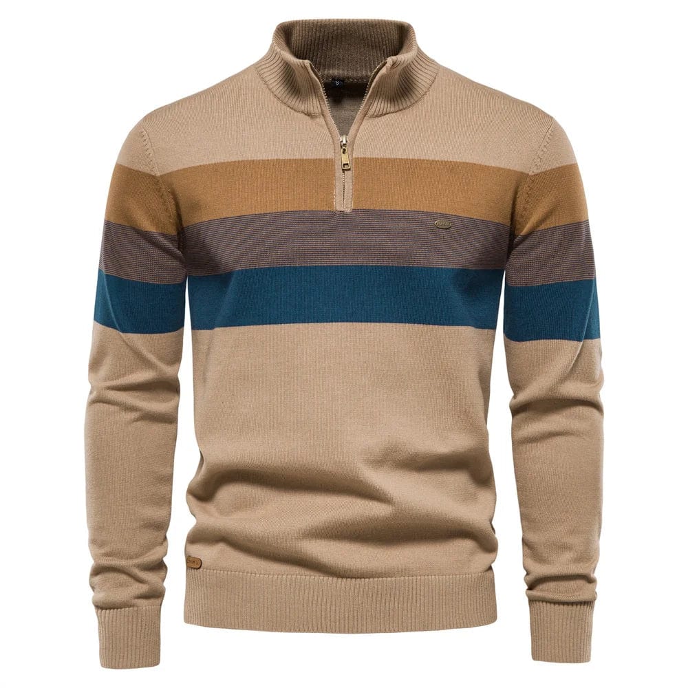 Pull en Coton pour Hommes à Col Zippé Quart
