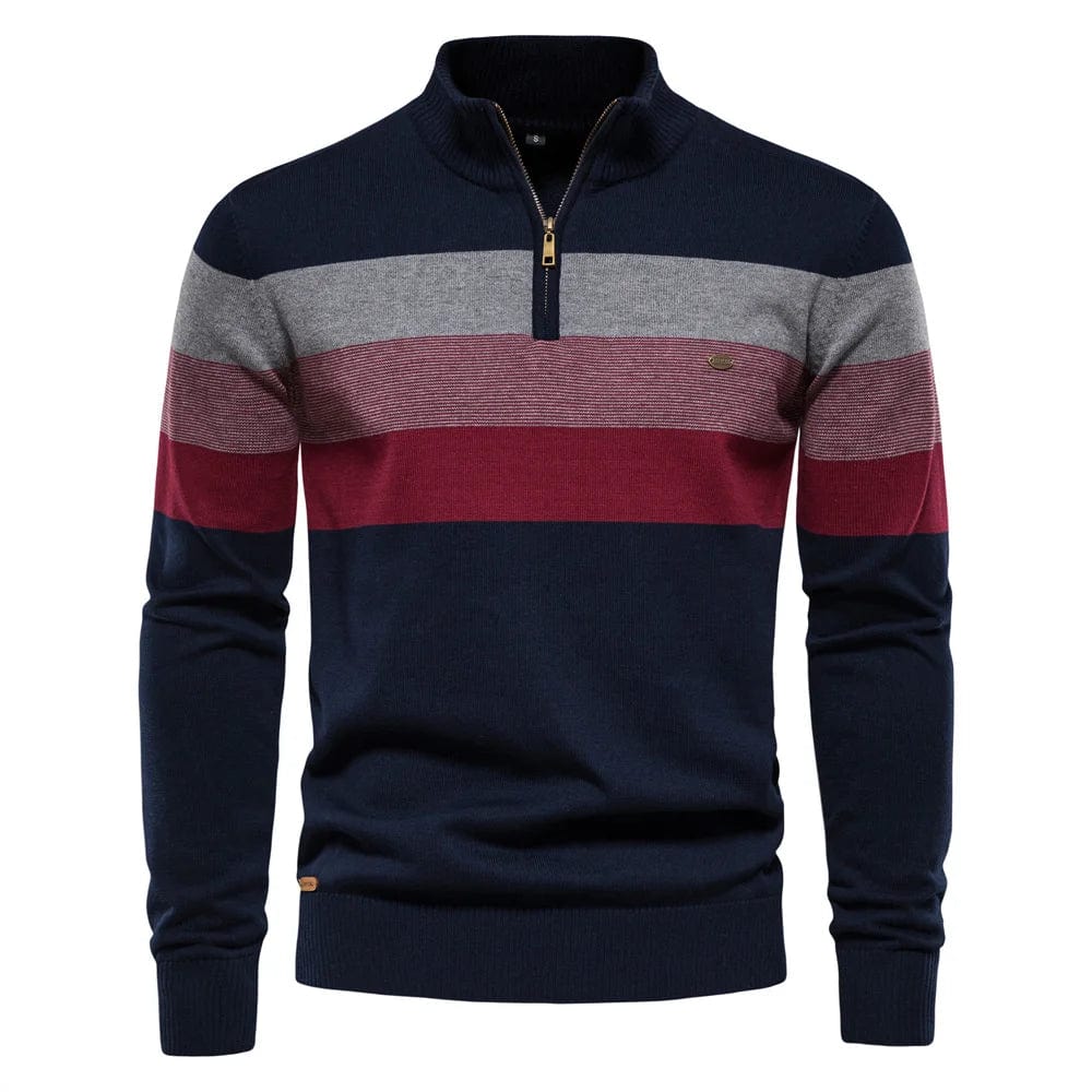 Pull en Coton pour Hommes à Col Zippé Quart