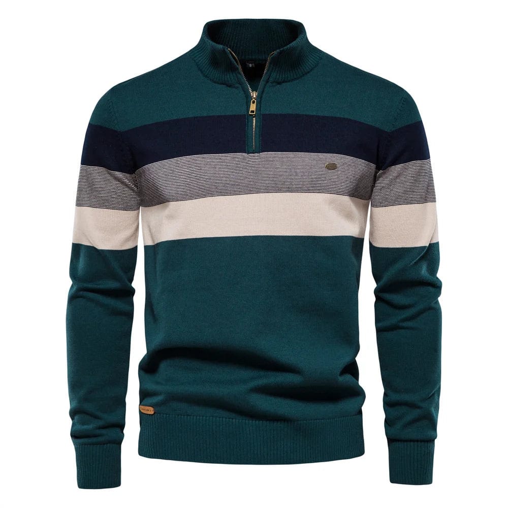 Pull en Coton pour Hommes à Col Zippé Quart