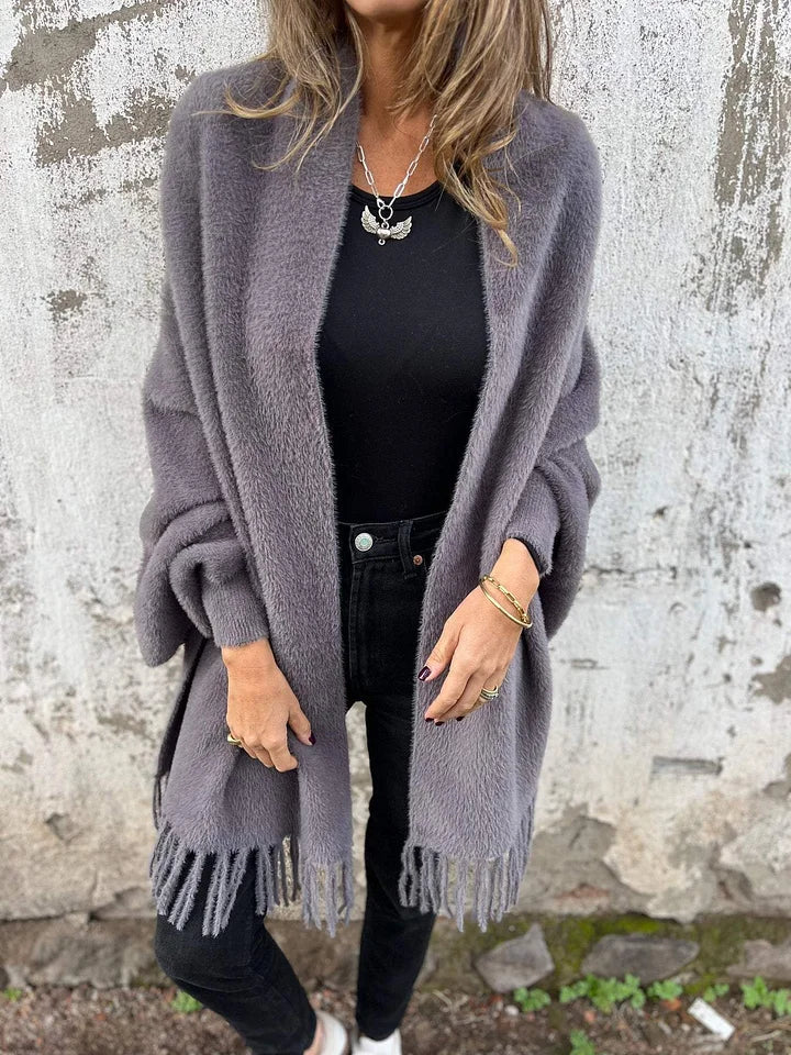 BILA | Manteau à manches longues avec franges pour tous les jours