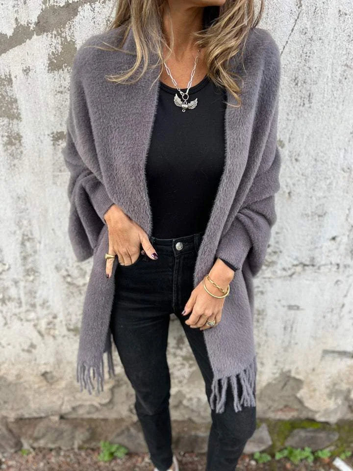 BILA | Manteau à manches longues avec franges pour tous les jours