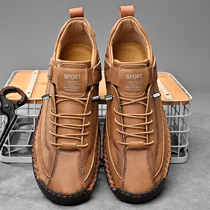 Chaussures Casual pour Hommes en Cuir Véritable - Respirantes, Antidérapantes, Toutes Saisons