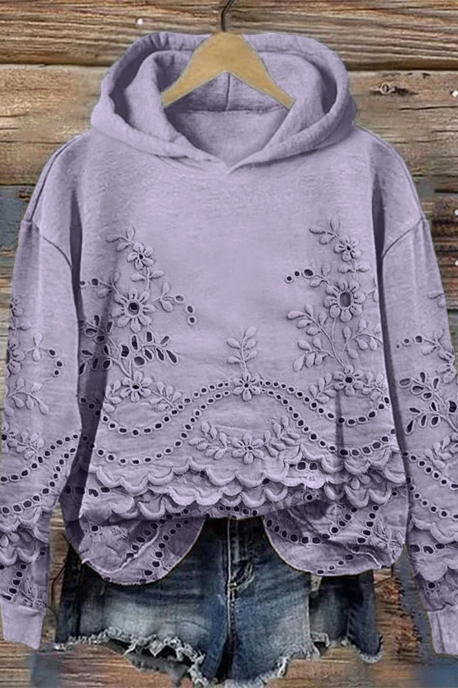 Sweat à Capuche en Dentelle Prato