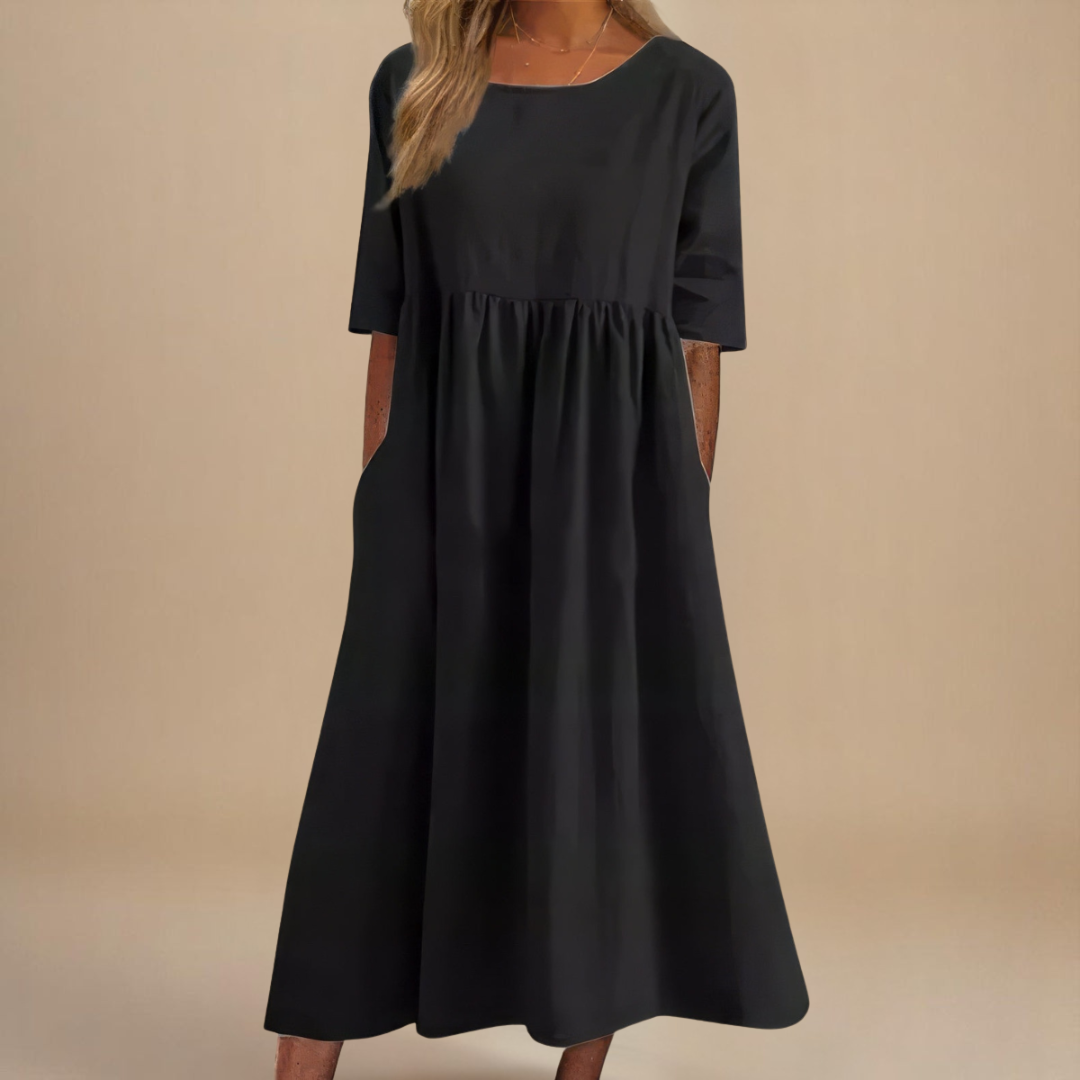 KATY | Robe Lniana avec taille accentuée