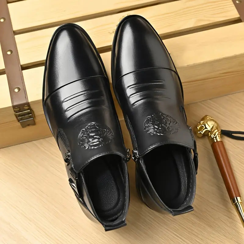 Bottines en cuir noir Alex avec zip latéral pour un look audacieux et sophistiqué