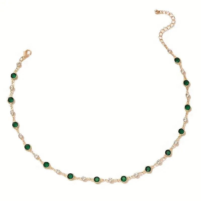 Collier Pendentif Vert Émeraude