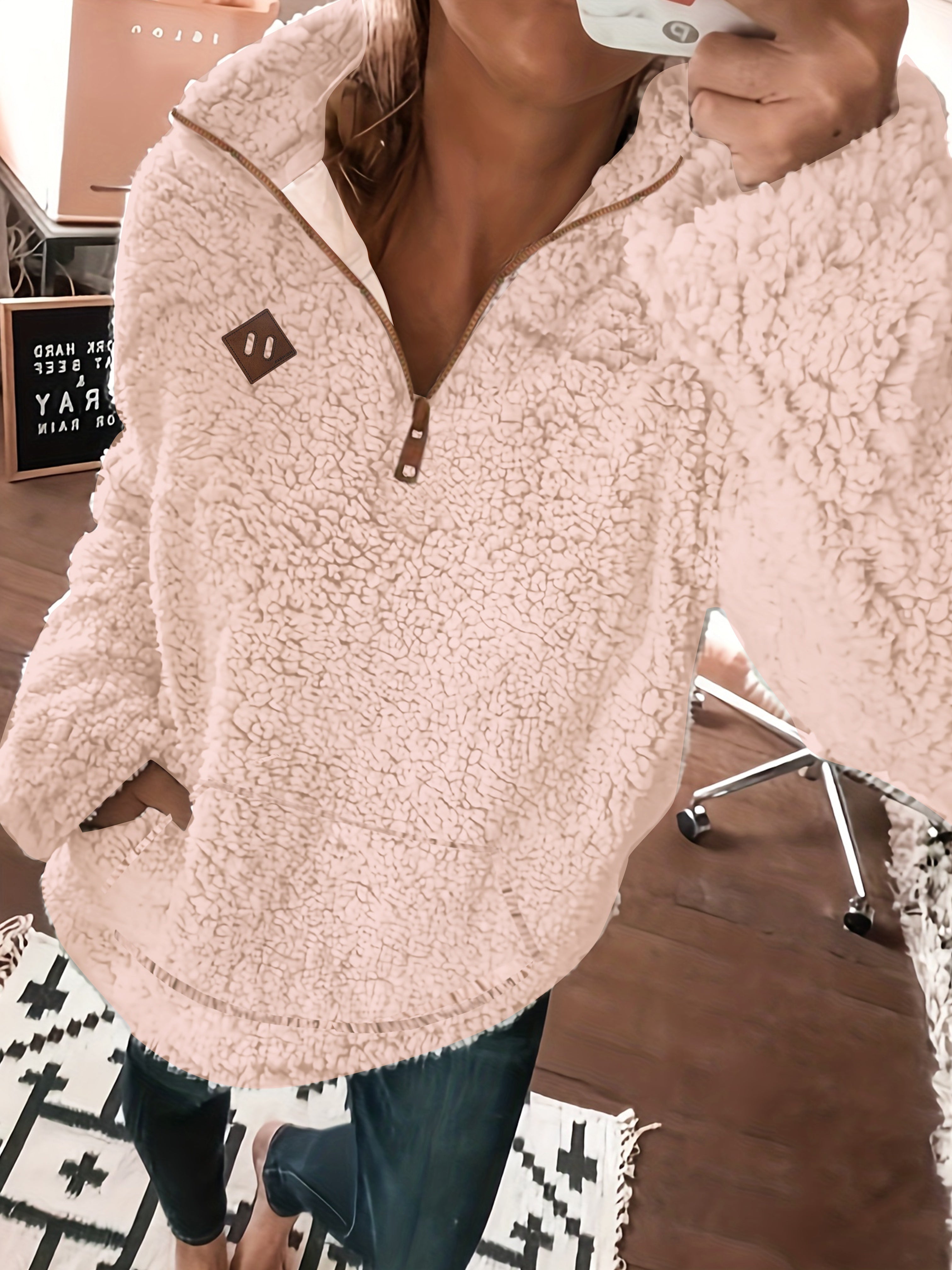 NOREEN | Pull Teddy avec Fermeture Éclair