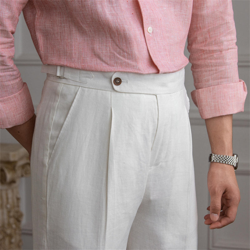 St. Barts | Pantalons en Lin avec Pli