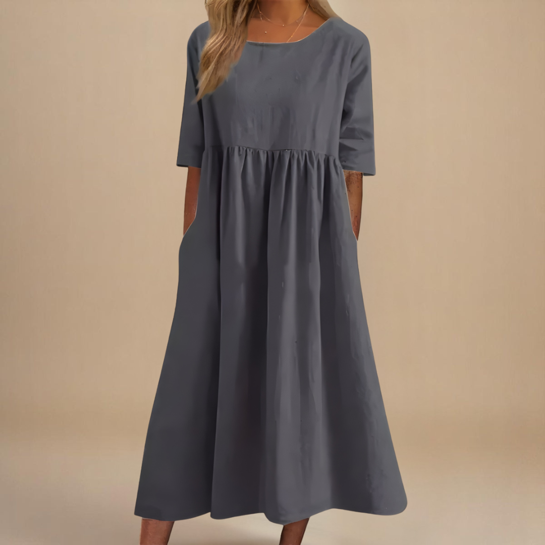 KATY | Robe Lniana avec taille accentuée