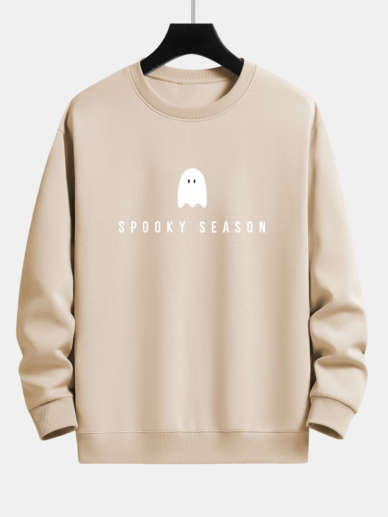 Sweatshirt avec impression de fantôme pour la saison effrayante, coupe décontractée