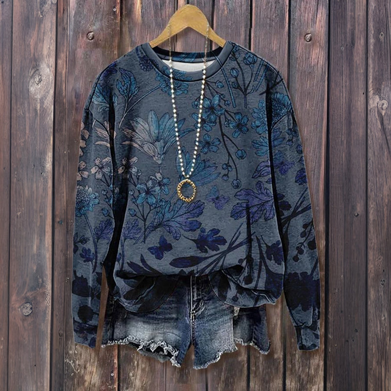 Sweat-Shirt Vintage À Imprimé Floral