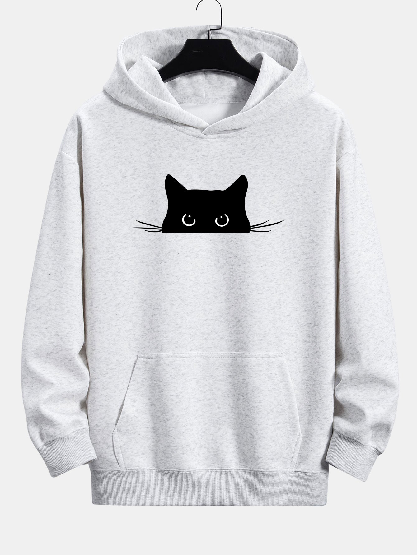 Hoodie Relaxed Fit Imprimé Chat Noir