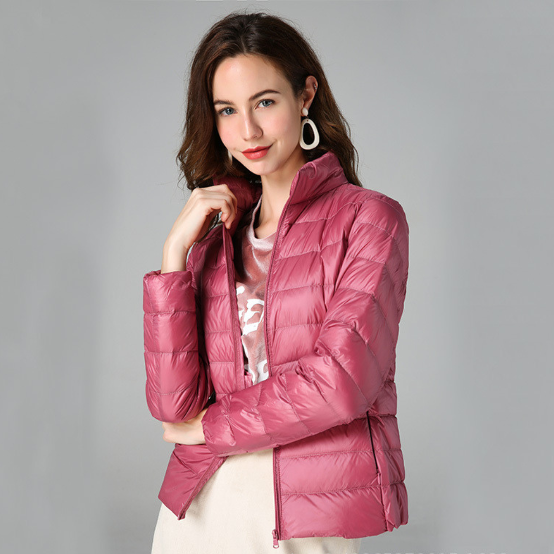 Aurora - Nouvelle Veste Ultralight avec Plumes Blanches de Canard