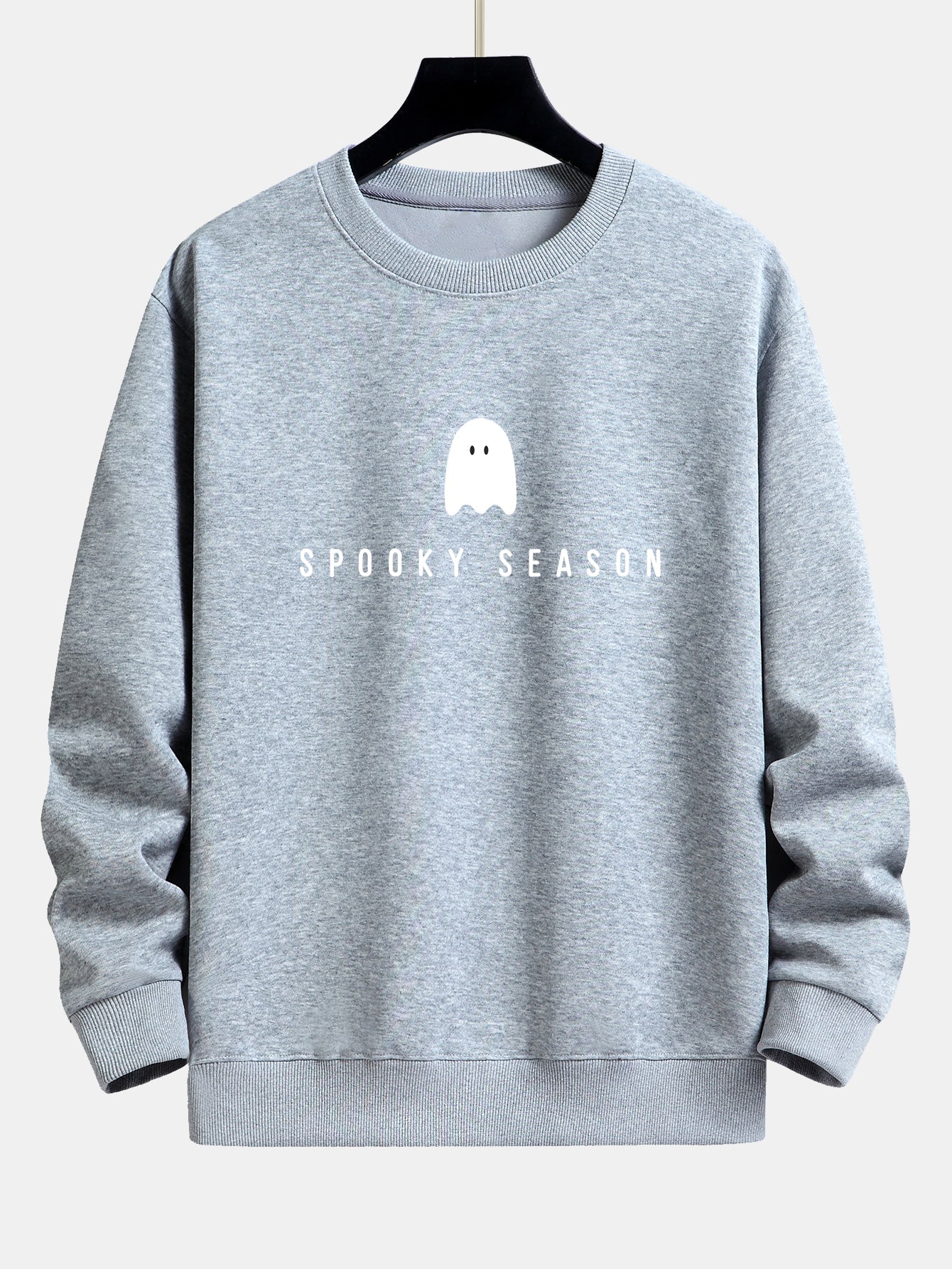 Sweatshirt avec impression de fantôme pour la saison effrayante, coupe décontractée
