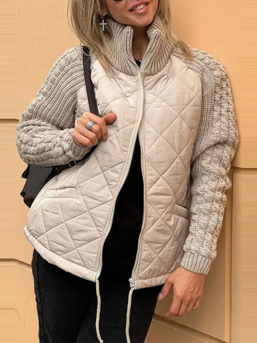 BELINA | Veste décontractée en patchwork avec fermeture éclair