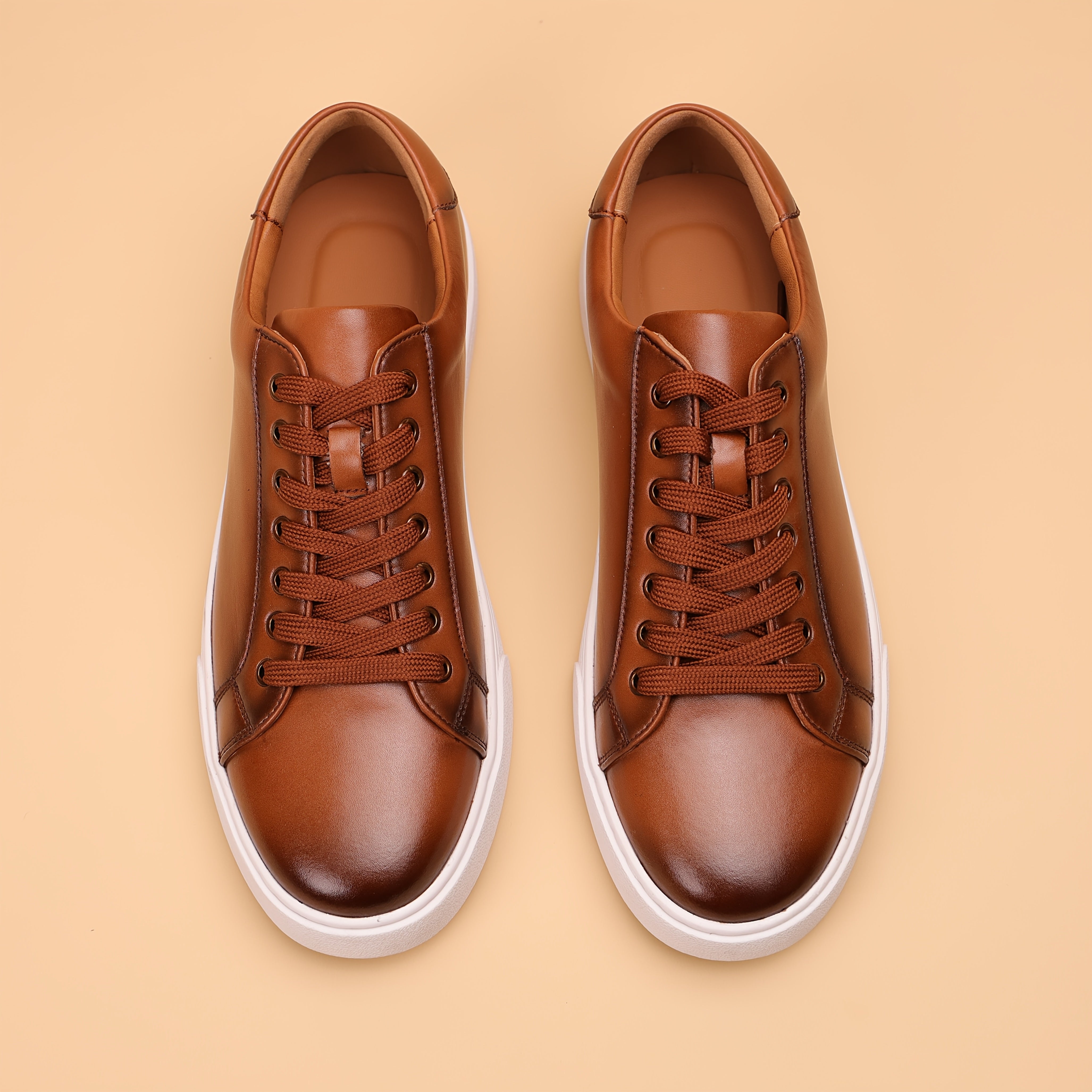 Baskets Décontractées en Cuir Véritable pour Hommes - Chaussures Plates Confortables pour un Usage Quotidien
