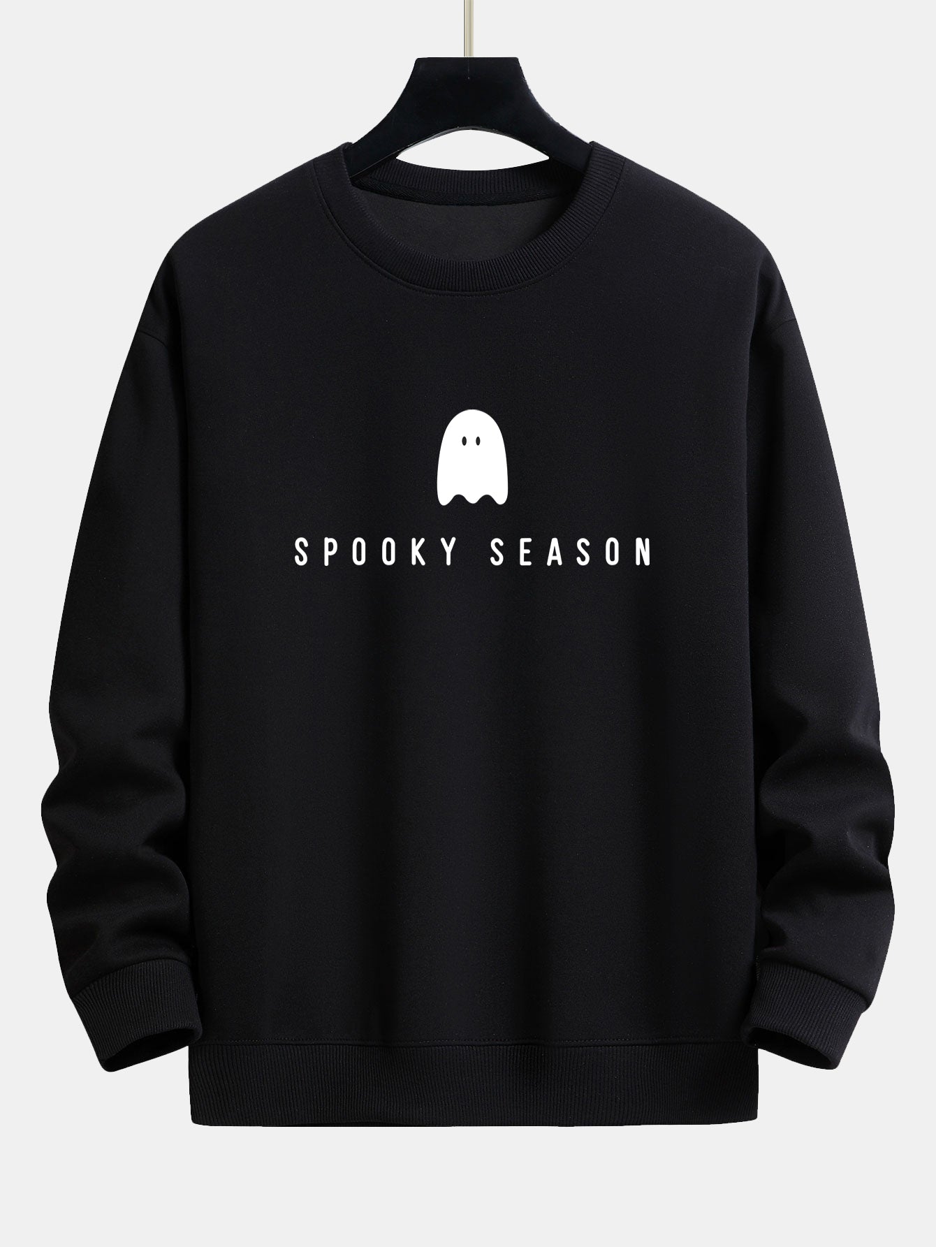 Sweatshirt avec impression de fantôme pour la saison effrayante, coupe décontractée